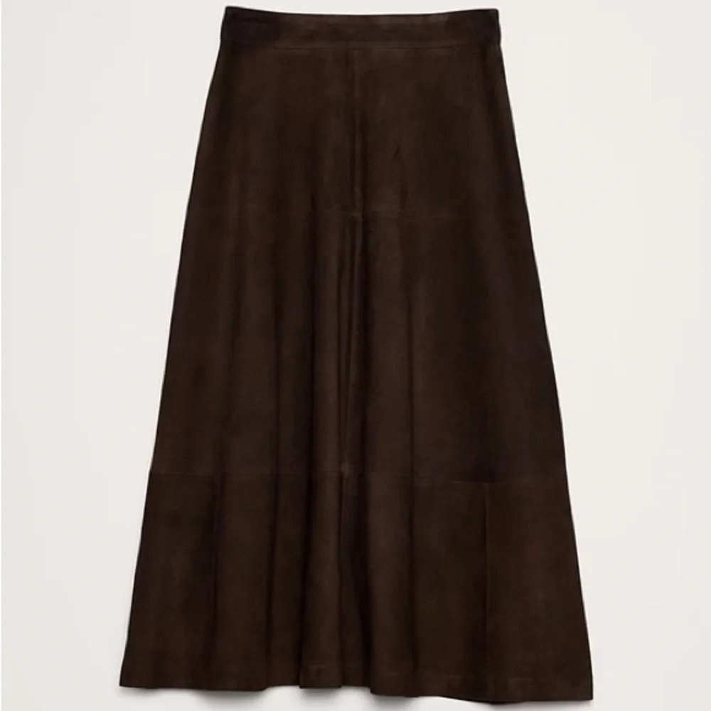 Suede brown Midi Skirt - Picture 2 of 3